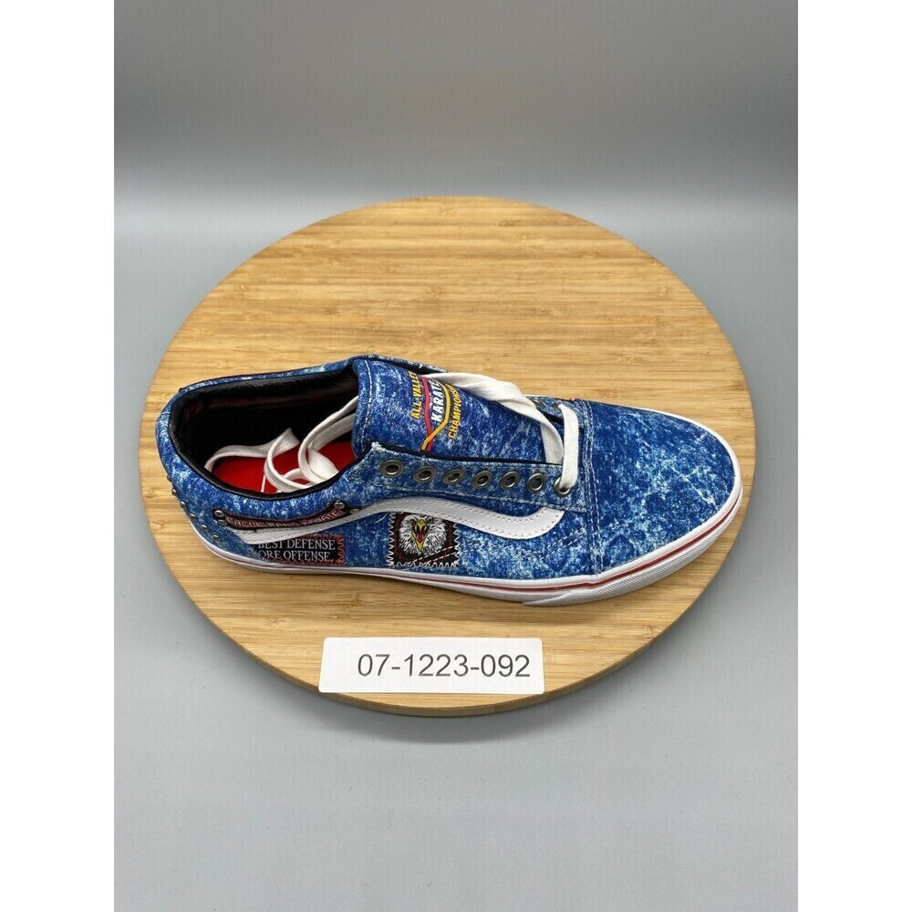 Vans Shoes Mens 7.5 Womens 9 Blue 90s Cobra Karate Canvas Denim Skate Sneakers - Picture 14 of 15